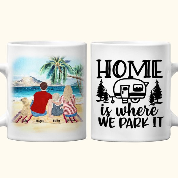 Personalized Home Is Where We Park It White Ceramic Mug Family Camping Trip 11/15oz Mug Gift for Family Friend