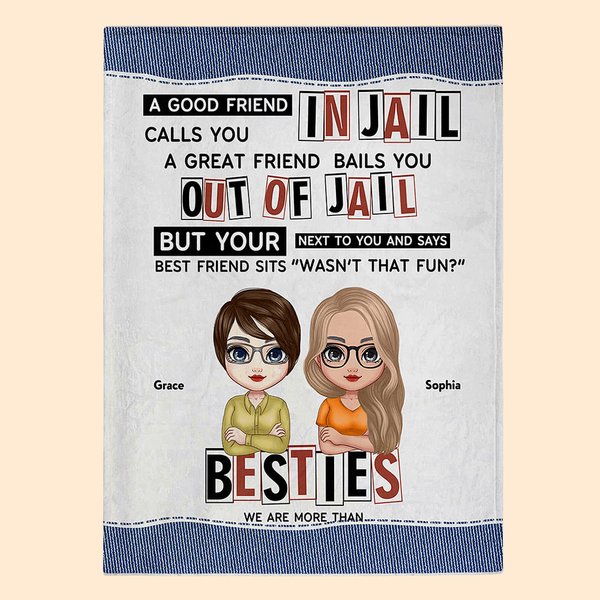 Personalized We Are More Than Besties A Good Friend Blanket Soft and Warm Blanket Friendship Gift