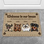 Gepersonaliseerde Welkom In Mijn Huis Deurmat Kerstmis of Verjaardagscadeau voor hondenliefhebbers kattenliefhebbers Home Essentials