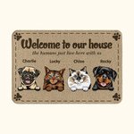 Gepersonaliseerde Welkom In Mijn Huis Deurmat Kerstmis of Verjaardagscadeau voor hondenliefhebbers kattenliefhebbers Home Essentials