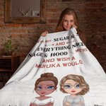 Personalised We're Not Sugar & Spice Soft and Warm Lightweight Blanket Best Friend Birthday Gift