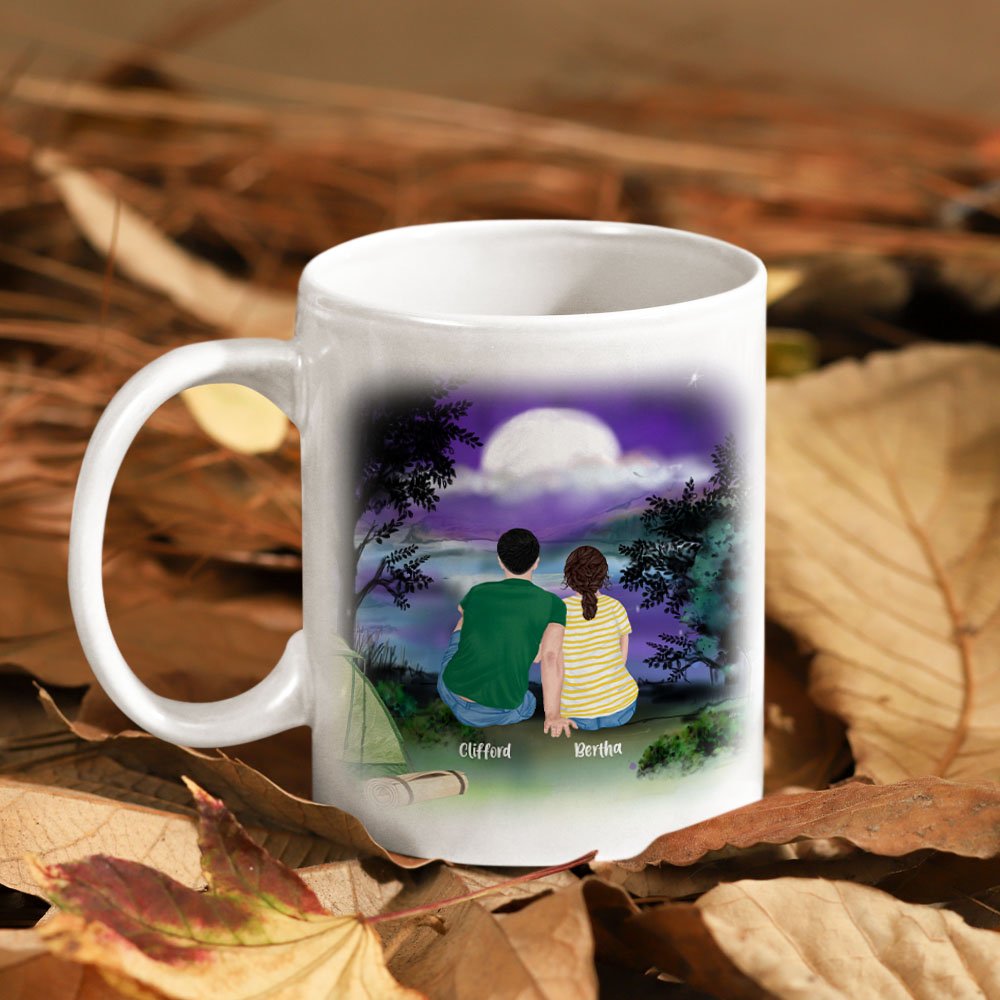 Personalized Let's Sleep Under The Stars White Night Sky Ceramic Mug 11/15oz Camping Mug Gift for Family Friend 4