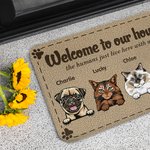 Gepersonaliseerde Welkom In Mijn Huis Deurmat Kerstmis of Verjaardagscadeau voor hondenliefhebbers kattenliefhebbers Home Essentials