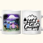 Personalized Let's Go Camping Mountain White Ceramic Mug Family Camping Trip Mug Gift for Family Friend 11oz 15oz