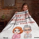 Spersonalizowany koc z polaru Sherpa na kolejny rok więzi z alkoholem Prezent urodzinowy na Boże Narodzenie dla najlepszego przyjaciela