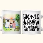 Personalized Home Is Where We Park It White Ceramic Mug Family Camping Trip Mug Gift for Family Friend 11oz or 15oz