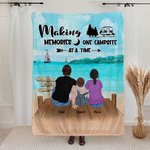 Personalized Happy Memories One Campsite At A Time Blanket Flannel Blanket Birthday Housewarming Gift for Family Camping Lovers