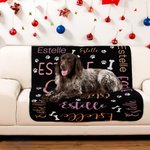 Couverture chaude et douce pour chien et chiot avec nom Cadeau de Noël pour les amoureux des animaux de compagnie