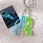 Porte-clés avec Circuit Motosport et Lettre Personnalisés Accessoire Sac Clés Cadeau Anniversaire pour Passionné de Motosport