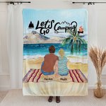Personalized Let's Go Camping Soft Blanket with Names Birthday Gift for Couple Family Camping Lovers Camp Accessory 1