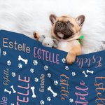Couverture chaude et douce pour chien et chiot avec nom Cadeau de Noël pour les amoureux des animaux de compagnie