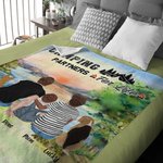 Personalized Camping Partners For Life Soft Blanket Skin Friendly Birthday Christmas Gift for Couple Family Camping Lovers Camp Accessory