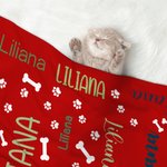 Couverture chaude et douce pour chien et chiot avec nom Cadeau de Noël pour les amoureux des animaux de compagnie