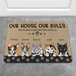 Personalisierte Unser Haus Unsere Regeln Die pelzige Familie Fußmatte Haus Dekoration Geschenk für Tierliebhaber