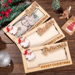 Personalized Santa Claus Engraved Wood Quote Cash Money Holder with Name Christmas Gift for Kids