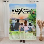 Personalized Let's Go Camping Sun Blanket Birthday Christmas Gift for Couple Family Camping Lovers Camp Accessory