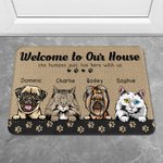 Personalised Welcome To My House Paw Print Background Door Mat  Home Decoration Gift for Dog Cat Lover