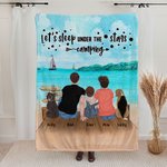 Manta de camping personalizada Cielo estrellado en la playa Regalo de cumpleaños para la familia