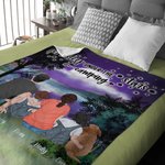 Personalized Let's Sleep Under The Stars Camping Blanket Camp Accessory Birthday Gift for Family Camping Lovers