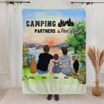 Personalized Camping Partners For Life Soft Blanket Skin Friendly Birthday Christmas Gift for Couple Family Camping Lovers Camp Accessory