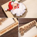 Personalized Santa Claus Engraved Wood Quote Cash Money Holder with Name Christmas Gift for Kids