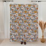 Personlig Vintage blommönster Supermjuk babyfilt med namn Baby Shower Present för nyfödda barn