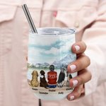 Vaso de vino personalizado Enjoy The Natural Scenery Together with Dogs Acero inoxidable de calidad alimentaria Regalo de cumpleaños y Navidad para lo