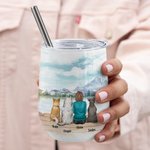 Vaso de vino personalizado Enjoy The Natural Scenery Together with Fur Babies Acero inoxidable de calidad alimentaria Regalo de cumpleaños y Navidad p