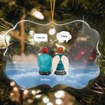 Ornement personnalisé en acrylique de forme irrégulière Tu me manques Cadeau commémoratif de Noël pour la famille et les amis