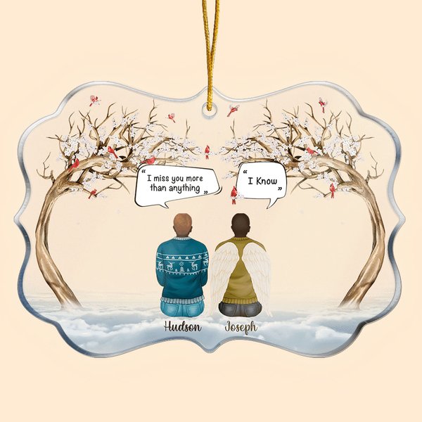 Personalisierte Ich vermisse dich mehr als alles, was ich weiß unregelmäßige Form Acryl Ornament Weihnachten Erinnerung Geschenk für Familie Freunde