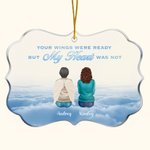 Personalized Your Wings Were Ready But My Heart Was Not Irregular Shape Acrylic Ornament Christmas Memorial Gift for Family Friends