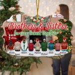 Personalized Brothers & Sisters Forever Linked Together Ceramic Ornament with Names Christmas Birthday Rememberance Gift for Family Brothers Sisters