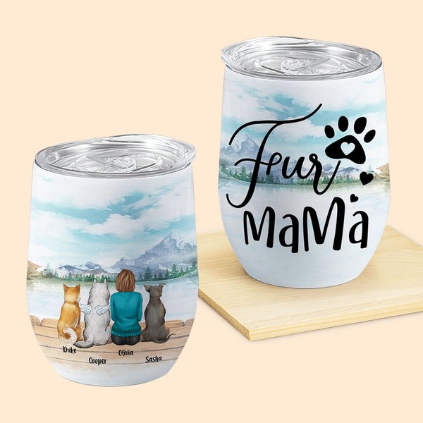Vaso de vino personalizado Enjoy The Natural Scenery Together with Fur Babies Acero inoxidable de calidad alimentaria Regalo de cumpleaños y Navidad p