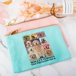 Sac à Cosmétiques en Coton Personnalisé Texte et Photo avec Fermeture Éclair Cadeau de Mariage Fête des Mères pour Amies Demoiselles d'Honneur