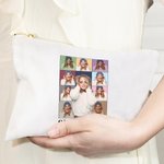Sac à Cosmétiques en Coton Personnalisé Texte et Photo avec Fermeture Éclair Cadeau de Mariage Fête des Mères pour Amies Demoiselles d'Honneur