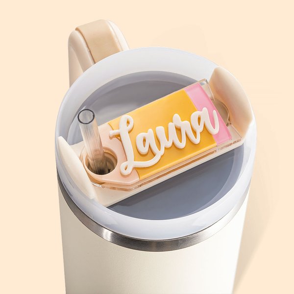 Gepersonaliseerd Potlood Ontwerp Naamplaatje voor Stanley Tumbler Lerarendag Waardering Cadeau voor Leraar