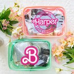 Sac Cosmétique Personnalisé Trousse Imperméable pour Vayage Cadeau Anniversaire pour Femme Fans de Poupée Rose