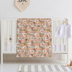 Personlig Vintage blommönster Supermjuk babyfilt med namn Baby Shower Present för nyfödda barn