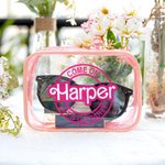 Sac Cosmétique Personnalisé Trousse Imperméable pour Vayage Cadeau Anniversaire pour Femme Fans de Poupée Rose