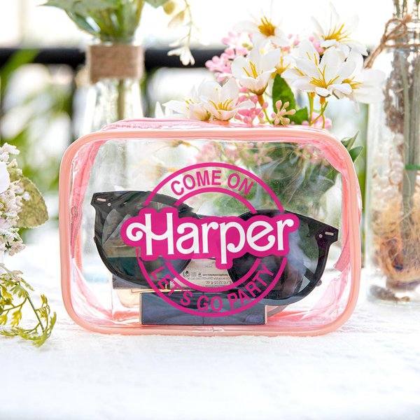 Personalisierte Puppe Transparente Makeup Travel Kosmetiktasche Wasser Beweis Geburtstag Bachelorette Party Geschenk für sie