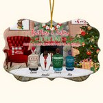 Personalized Brothers and Sisters Never Apart Ceramic Ornament with Names Christmas Gift for Family Brothers Sisters