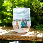 Vaso de vino personalizado Enjoy The Natural Scenery Together with Fur Babies Acero inoxidable de calidad alimentaria Regalo de cumpleaños y Navidad p