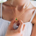 Collana personalizzata a ferro di cavallo con pietra di nascita del cuore Fascino di buona fortuna Gioielli Compleanno San Valentino Regalo per la Fes