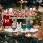 Personalized Brothers & Sisters Forever Linked Together Ceramic Ornament with Names Christmas Birthday Rememberance Gift for Family Brothers Sisters