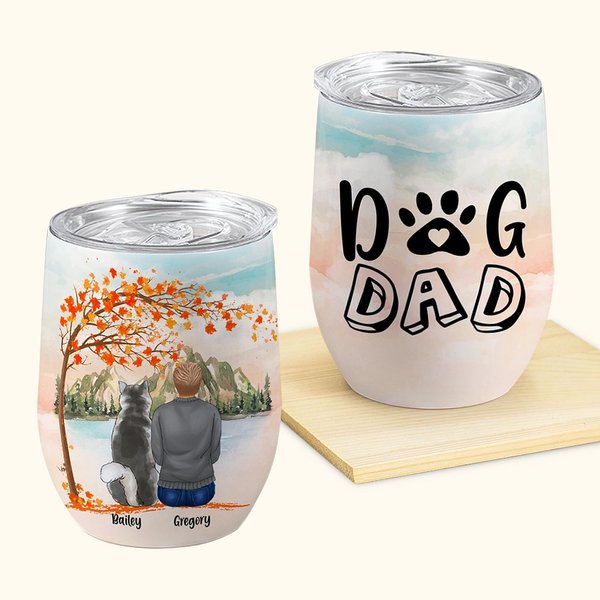 Personalizzato Giocare con i miei amici pelosi sotto l'albero d'acero Tumbler vino in acciaio inox alimentare Compleanno regalo di Natale per gli aman