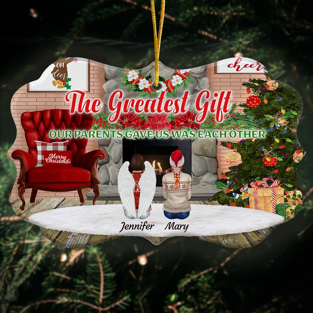 Personalized The Greatest Gift Our Parents Gave Us Was Each Other Irregular Ceramic Ornament with Names Christmas Gift for Brother Sister 2