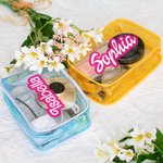 Sac Cosmétique Personnalisé Trousse Imperméable pour Vayage Cadeau Anniversaire pour Femme Fans de Poupée Rose