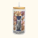 Personalizzato Era Tour Poster Frosted Glass Tumbler 20oz Color Collage Photos Coffee Cup con Bamboo Lid Straw Birthday Gift for Fashionista Pet Lover