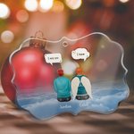 Ornement personnalisé en acrylique de forme irrégulière Tu me manques Cadeau commémoratif de Noël pour la famille et les amis