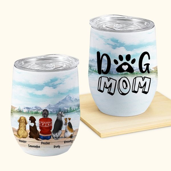Vaso de vino personalizado Enjoy The Natural Scenery Together with Dogs Acero inoxidable de calidad alimentaria Regalo de cumpleaños y Navidad para lo